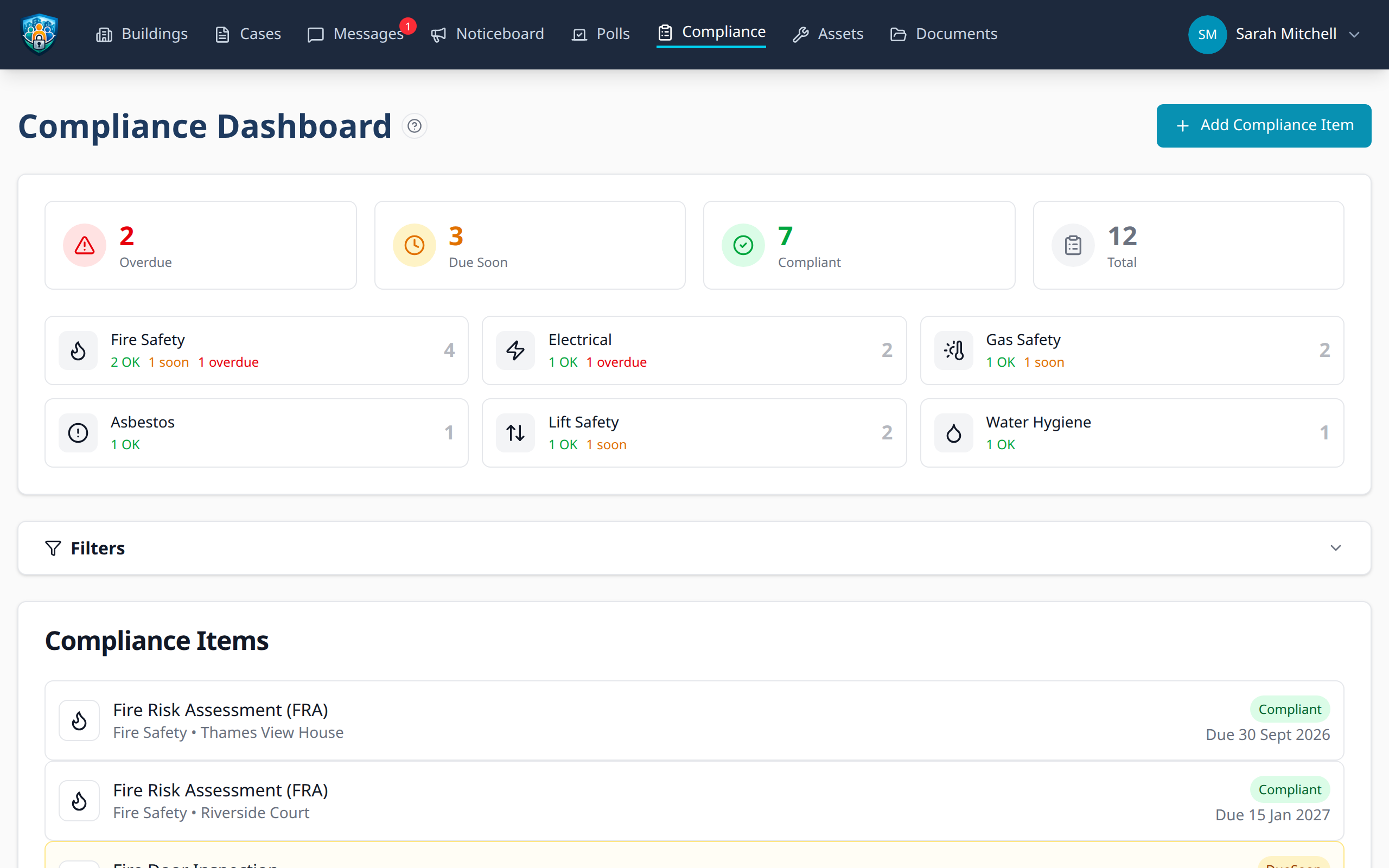 Portfolio-wide compliance visibility